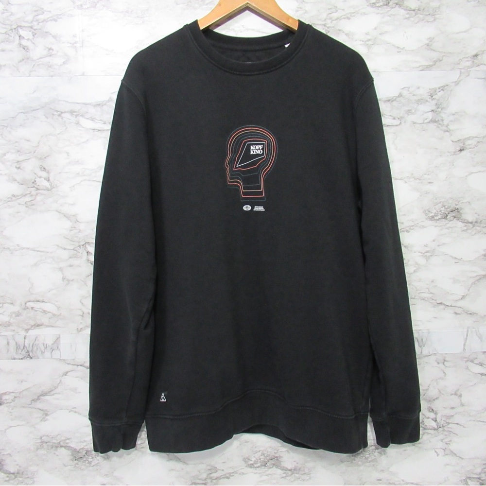 Idioma Black Graphic Organic Cotton Blend Sweatshirt Size XXL